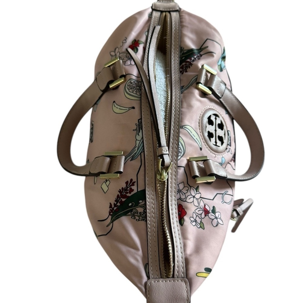 Tory Burch Pink Cherry, Shell, Floral, Parrot Cactus Printed Women's Bag 10x15x6 - Picture 5 of 14